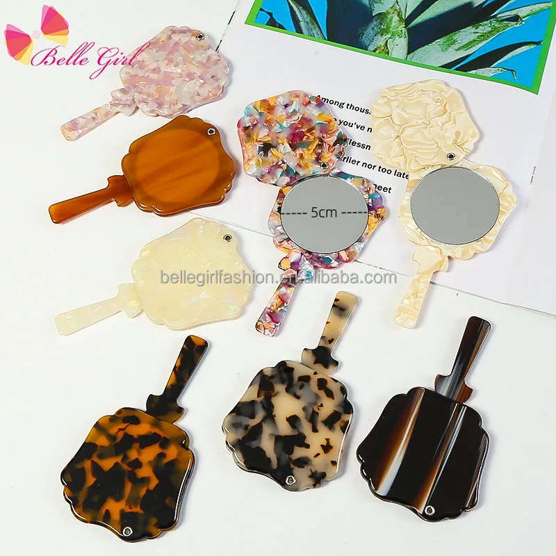 Новое поступление 2022 модное ацетатное леопардовое карманное зеркало красочное портативное дорожное для