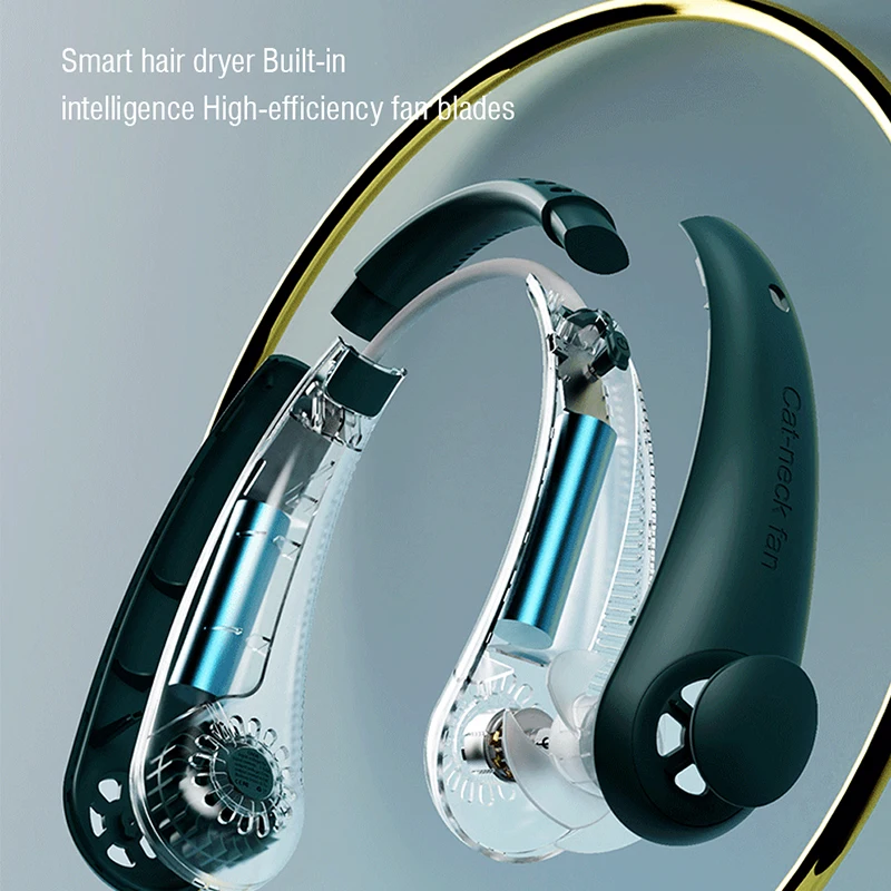 Mini Bladeless Hanging Neck Leafless Fan Rechargeable Mute Sports Fans for Home Outdoor Portable Cooler