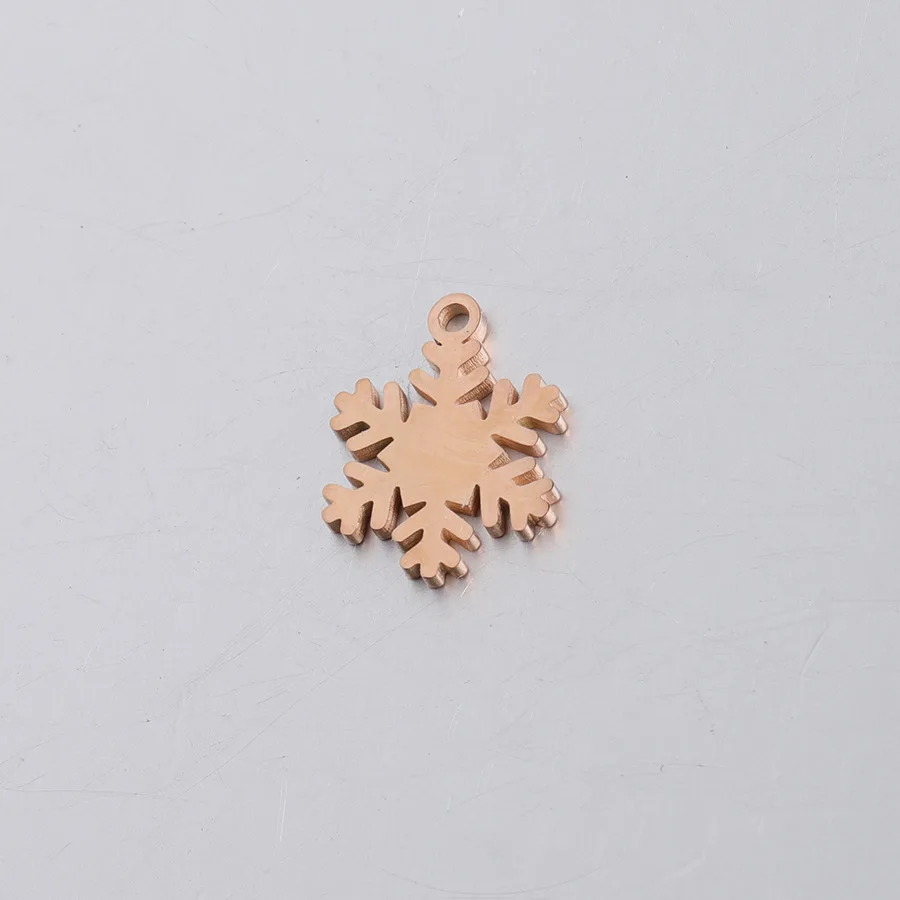 Stainless Steel Mirror Polished DIY Small Cute Snowflake Charms for Christmas Day