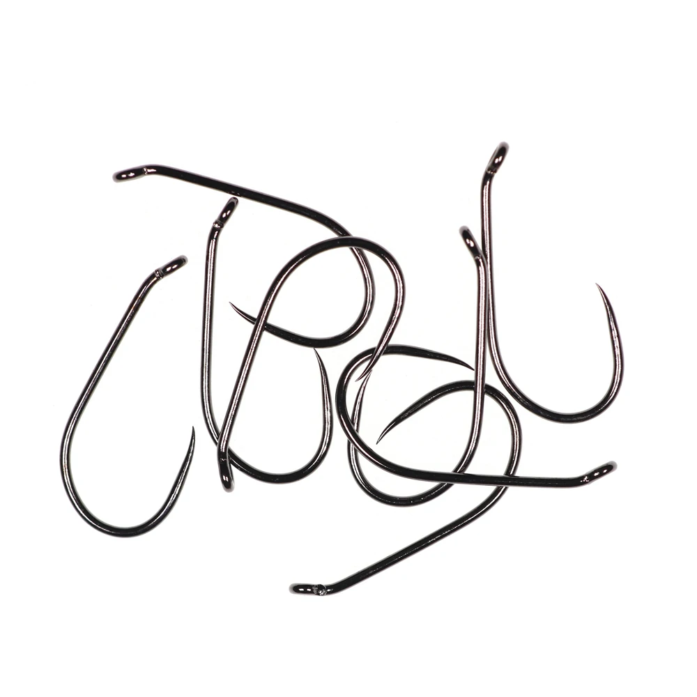 Wholesale Barbless Dry Fly Hook for tying Soft Hackle, CDC Flies, Emergers Ultra Sharp Wide High Carbon Steel Black