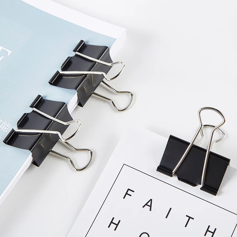 Office Use Black Metal 41mm Binder Clips Professional
