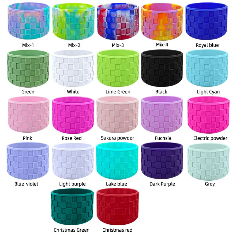 3D Checkered Textured Silicone Tumbler Boot for Tumbler Cup 30 oz 40 oz Anti-Slip Protective Water Bottle Sleeve