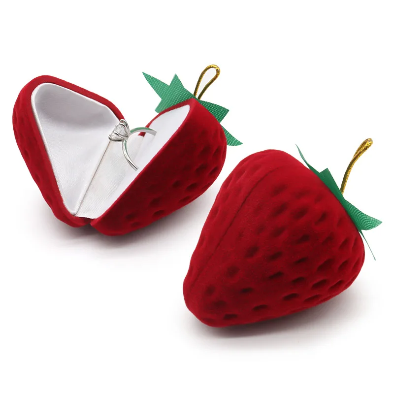 Beautiful Custom Flocking Fruit Design Velvet Small Jewelry Boxes Factory-Sold Elegant Small Jewelry Packaging