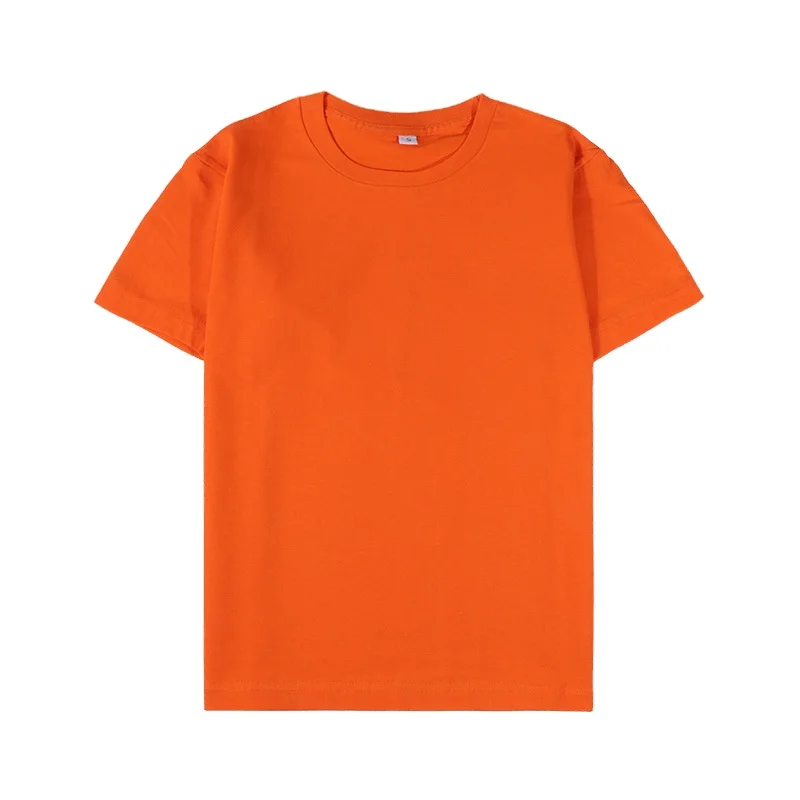 Men T-shirt Pure cotton solid color 0--neck t-shirt corporate group clothing