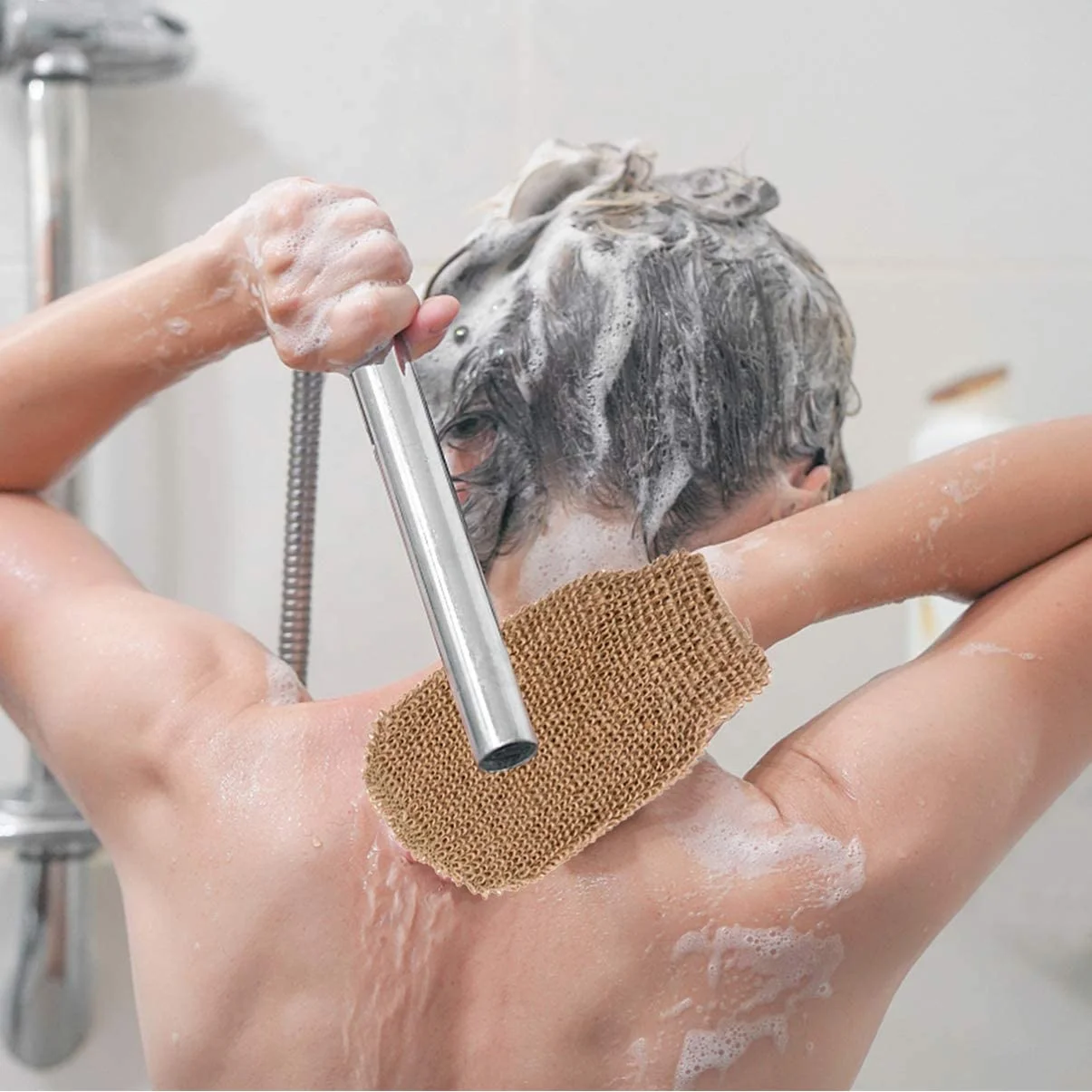 Natural Hemp body cleaning tool exfoliating bath glove