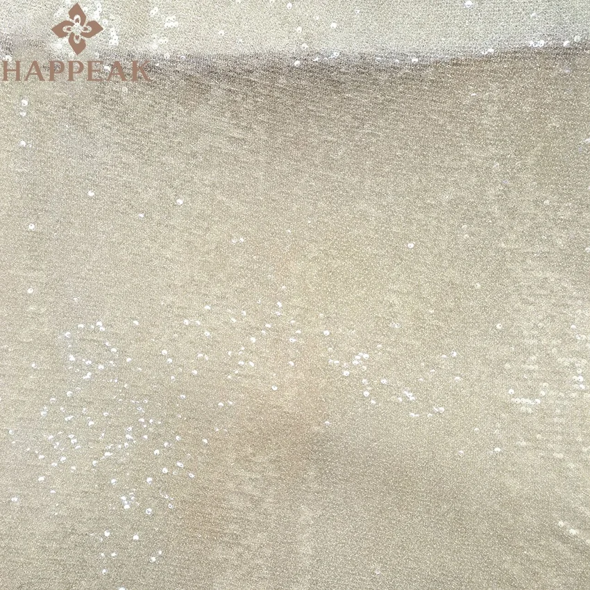 HAPPEAK luxury full spangle shinny sequins embroidered lace net sequin fabric for party