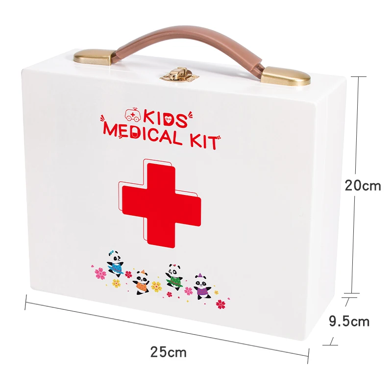 Best-selling Children little doctor set toy wooden simulation medicine box girl gift kindergarten play house game for Toddler
