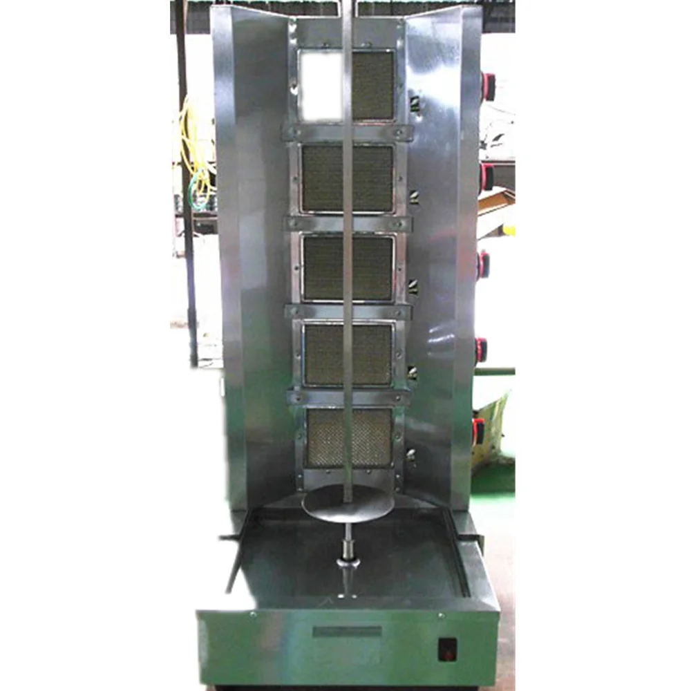 
For Fast Food Service Equipment Vertical Kebab 5 Burners Gas Shawarma Machine For Sale 