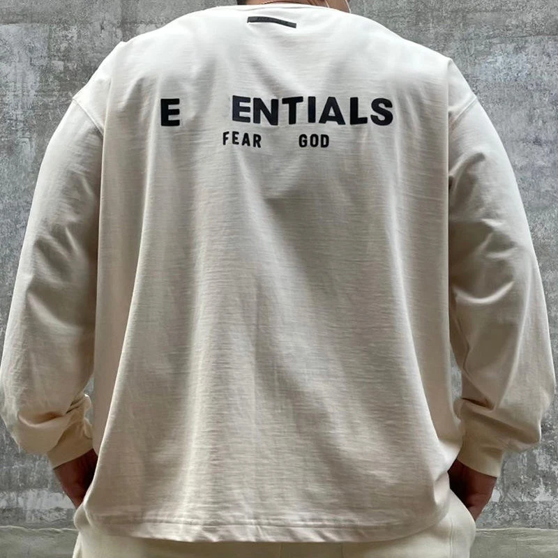 essential fear god t shirt wholesale unisex long sleeve t shirts mens heavyweight crewneck sweatshirt pullover