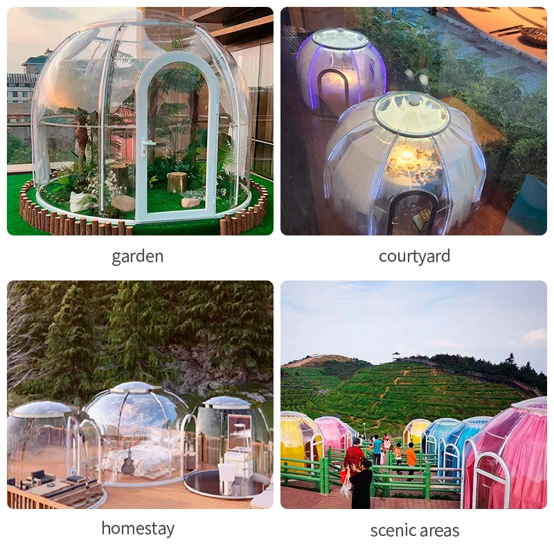 Prefab Polycarbonate Geodesic Sky Dome Tent Transparent Bubble House For Outdoor Rental