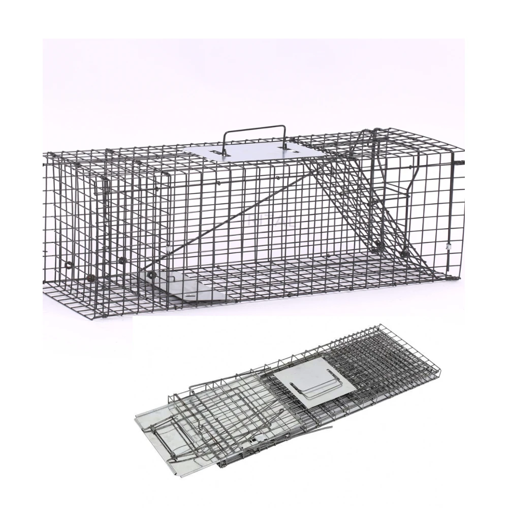 Humane Large Live Wild Animal Cage Trap for Pest Control Dog Coyote Fox Raccoon Mink Squirrel Possum Rabbit Feral Cat Trap Cage