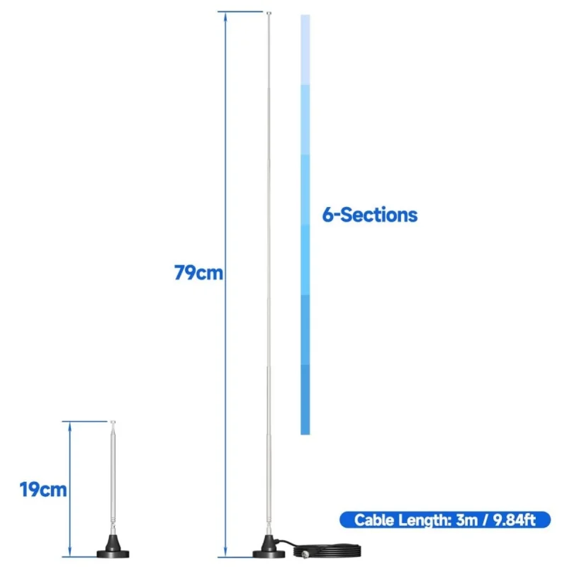 Lar Sucker Digital TV Rod Antenna FM/AM Antenna for Household Radio DAB Digital Antenna for Car Use