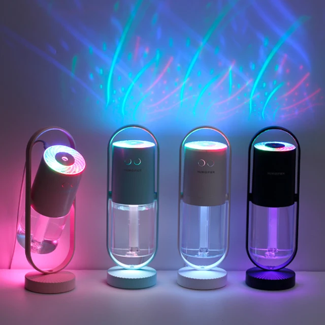 360 degrees Rotation Air Humidifiers magic Led Light Projector smart USB humidifier