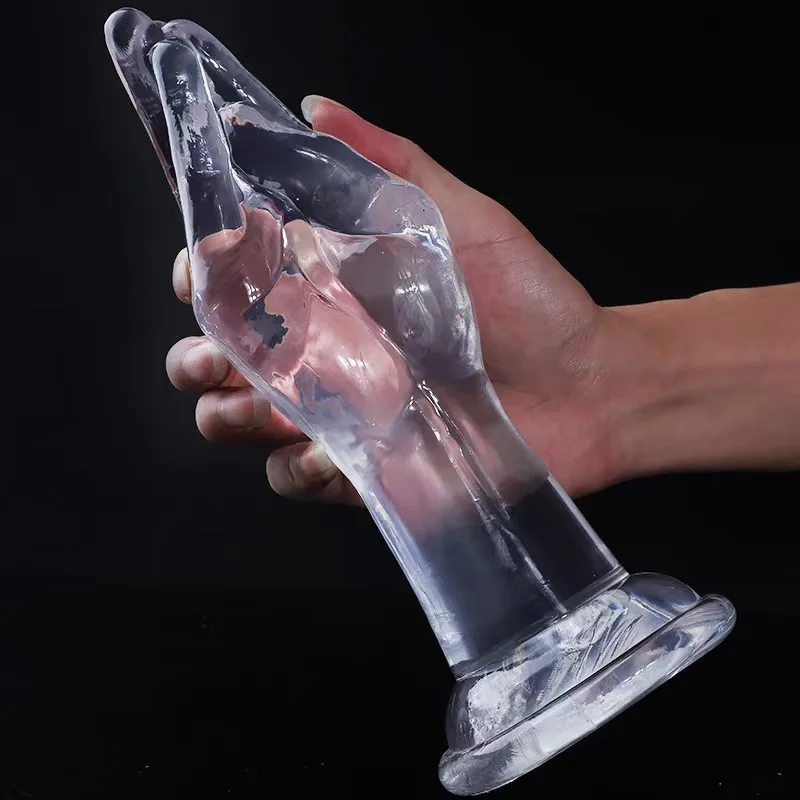 Clear closed Hand Shape Super Huge Anal Plug Silicone Clear Huge Butt Plug for Men Women
