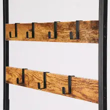 Multifunctional Home Metal Entry Hallway Hooks Hanger 3-In-1 Adjustable Free Standing 3-In-1 Entryway Coat Rack Shoe Rack