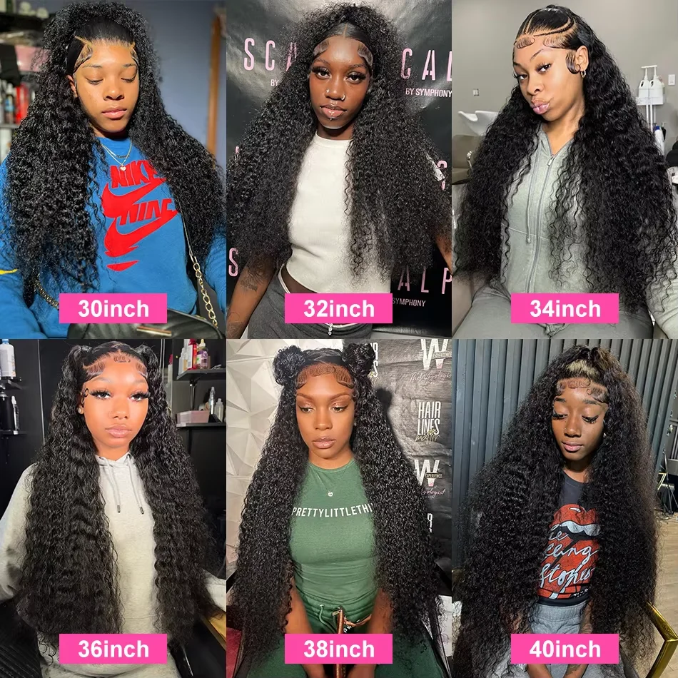 40 Inch Deep Wave Frontal Wig Full 13x4 13x6 HD Lace Frontal Human Hair Wig Water Curly Human Hair Lace Frontal Wigs For Women