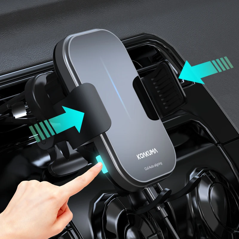 15W QI Fast Wireless Charging 360 Rotation Air Vent Suction Cup Electric Car Phone Holder Mount for Smartphones