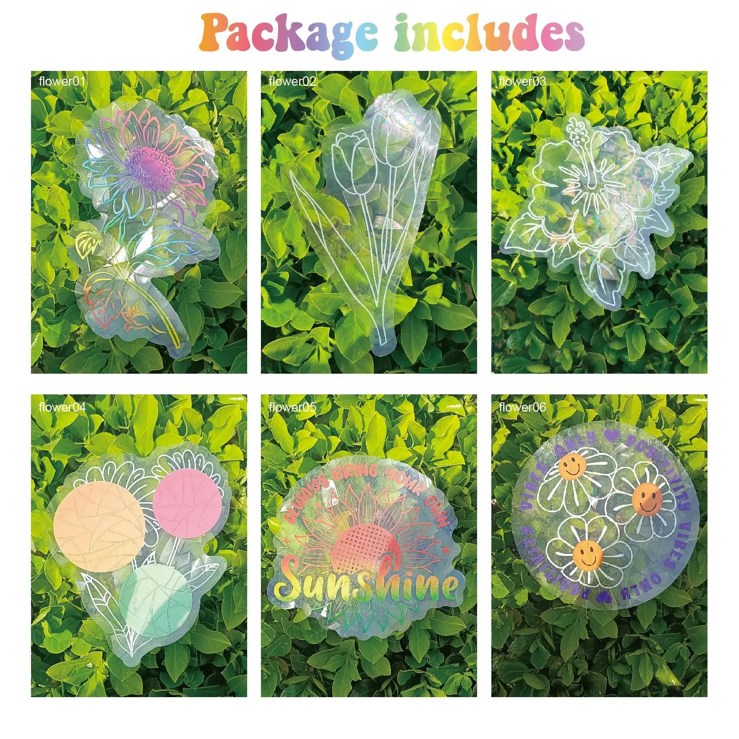 Hot Sale Windows Glass Clings Stickers Removable Rainbow Prism Non-adhesive PVC Suncatcher Window Sticker