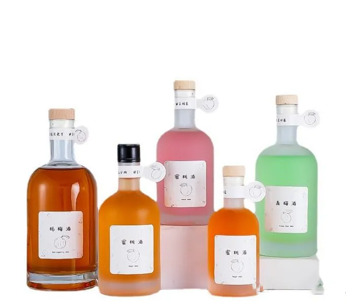 100ml 200ml 375ml 500ml 750ml 1000ml Manufacturer supply liquor wine glass bottle with cork vodka gin rum whisky bottle