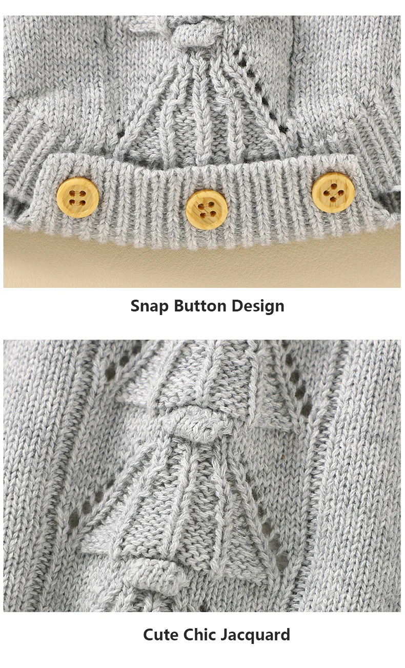 Custom Instagram Solid Color Baby Knitted Rompers Jumpsuit  Baby Clothes Suspender Crochet Sweater