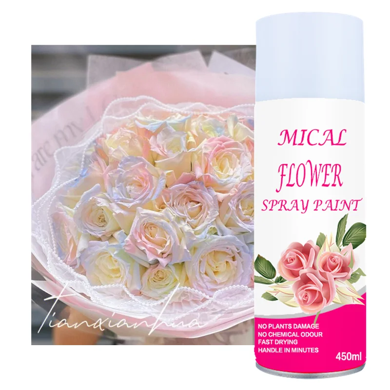 Flowers Paintings Spray Paint In Different Colors 450ml Fast Drying Flower Spray Paint For Fresh Real Flowers