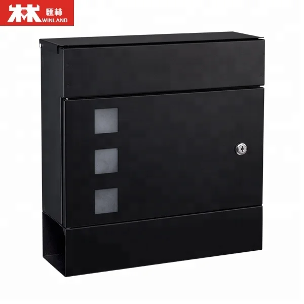 Черный наружный настенный почтовый ящик Leeterbox современные почтовые ящики