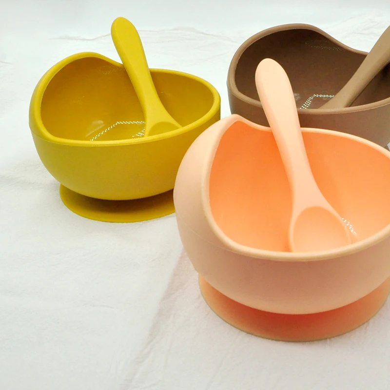 100% Food Grade Silicone Baby Kid Children Feeding Bowl Suction Mixing Bowl