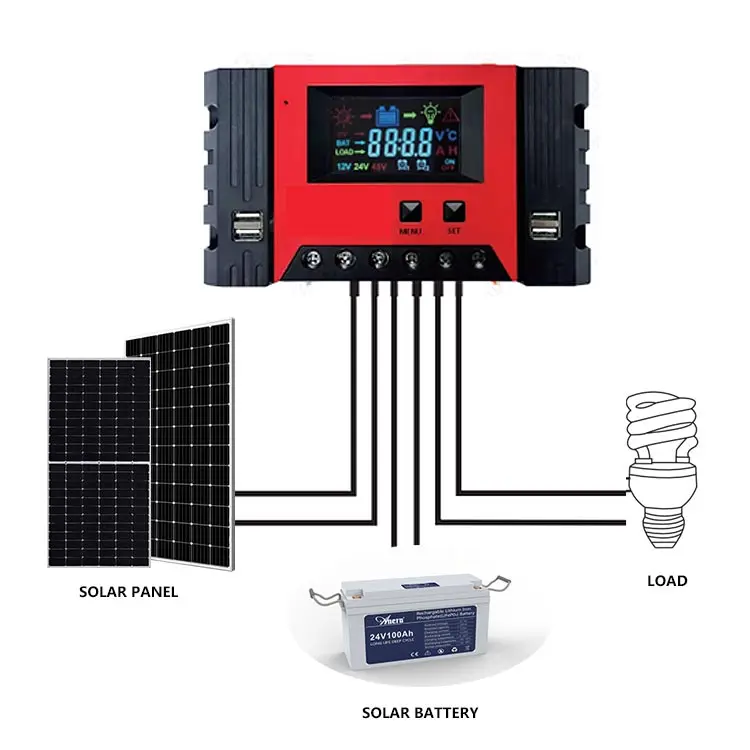 High power 10a 20a 30a 40a 50a 60a 80a solar charge panel controller