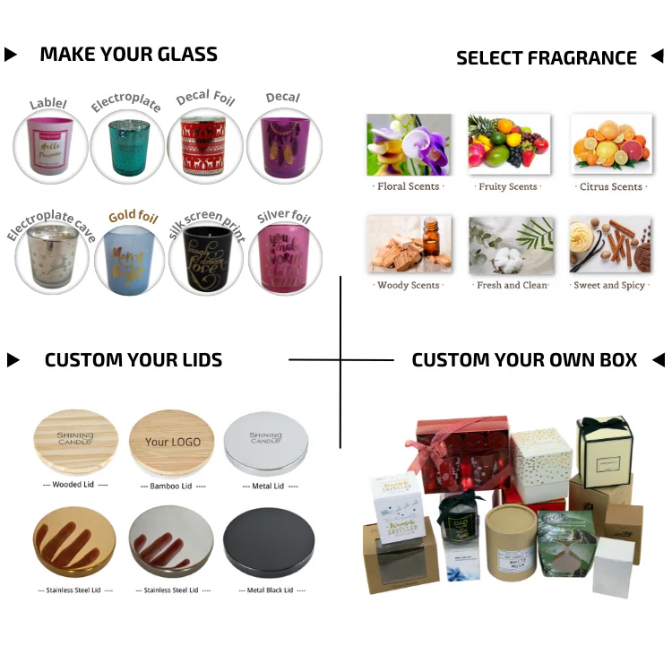 Wholesale Hot Selling Home Decoration 3 Wick Candles Vessels Luxury Soy Wax Candle Glass Jars