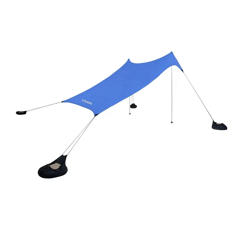 Pop Up Beach Tent Sun Shelter UPF50+ with Sand Shovel Ground Pegs and Stability Poles Use For Camping