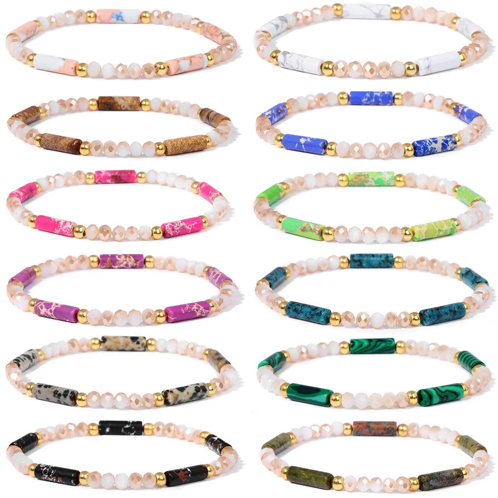 Wholesale Natural Stone Bracelet Colorful Handmade Chain Beaded Bohemian Pearl Bracelets for Woman