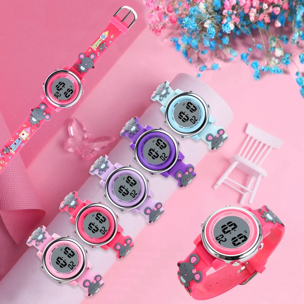 Hot Sell Waterproof Digital Watch Children Cartoon Mouse Pattern Toy Gift Watch Girl Boy Baby