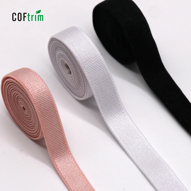 multicolor bra strap elastic custom shiny effect non-slip webbing for lingerie