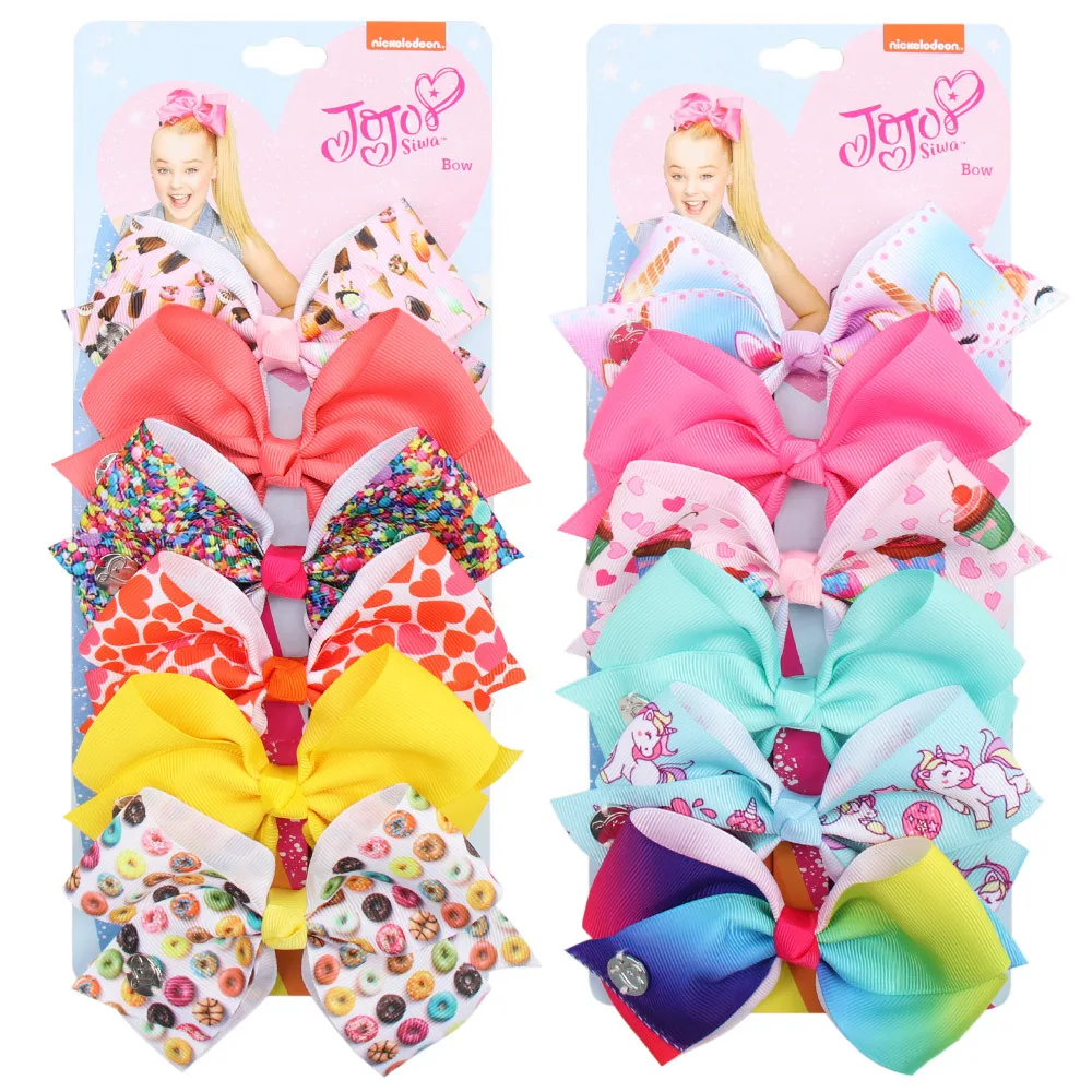 
Fashion Hair Accessories 6pcs Set Lovely Bow Cartoon Kids Girls Designer Hair Clip 
