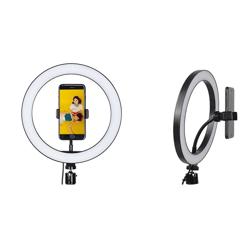 Factory Wholesale Photography makeup 210cm tripods kits led circle 26cm 10 led ring light
