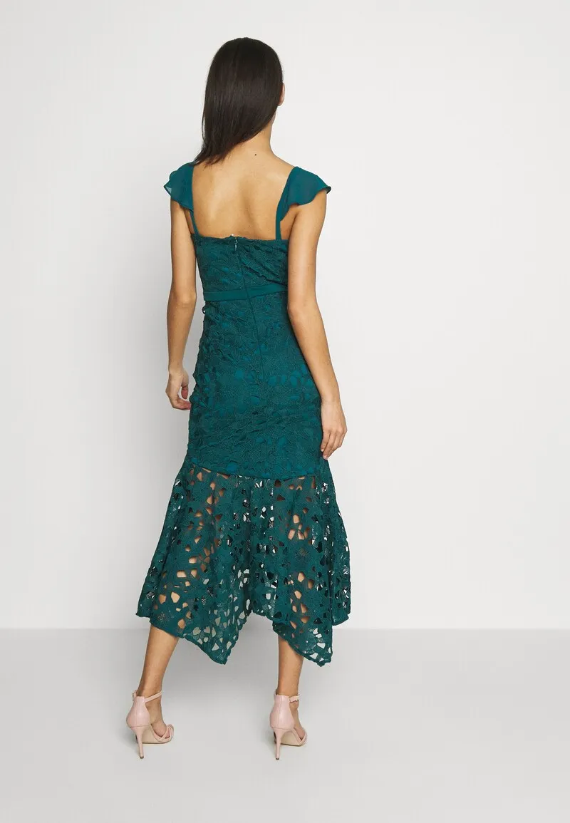 Lace Women Backless Zip Plain Slip Hot Wrap  Dresses