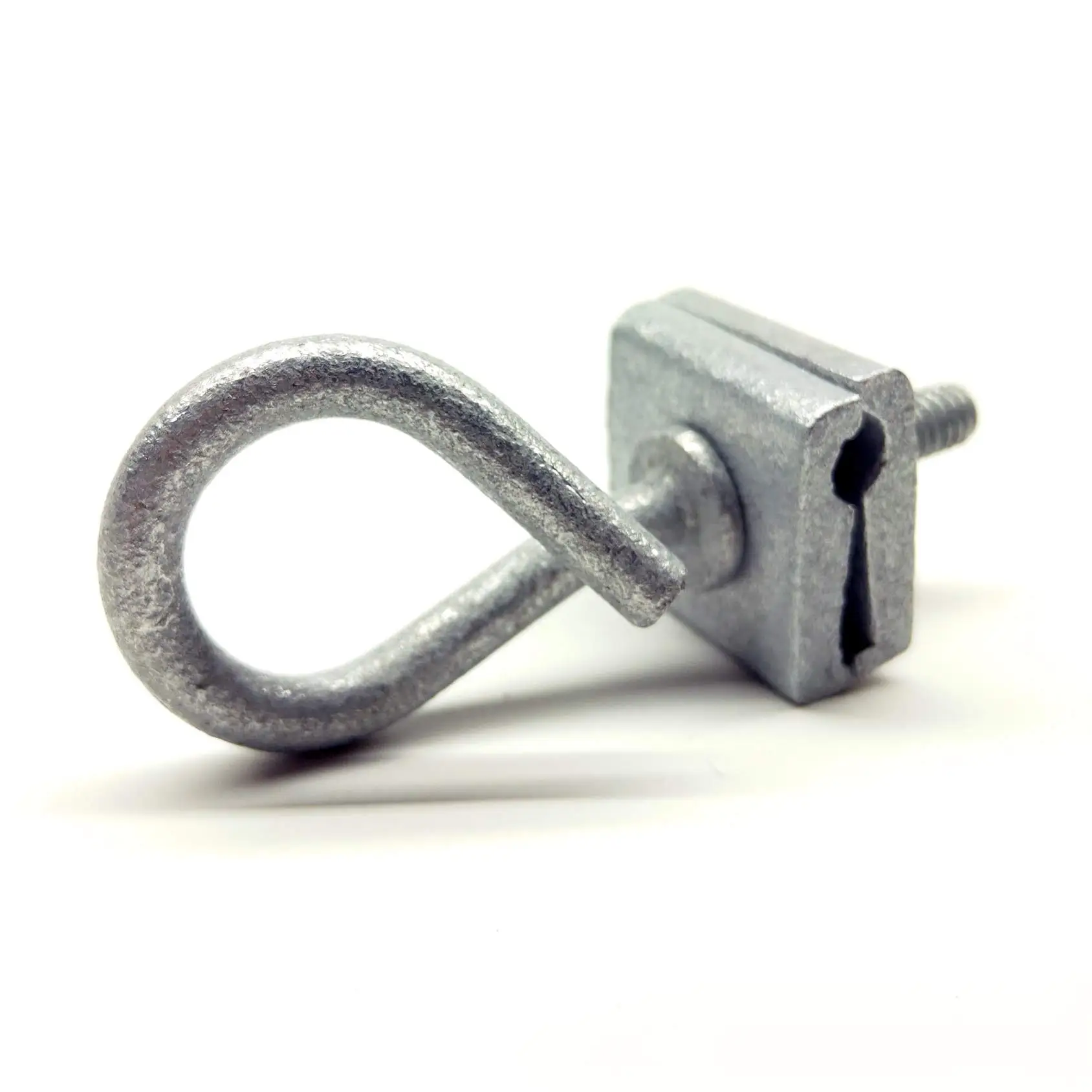 Q-Span Clamp, Galvanized Steel, Mid Span Aerial Drop Cable Suspension Clamp with Hook and Hex Nut (2 Pack)