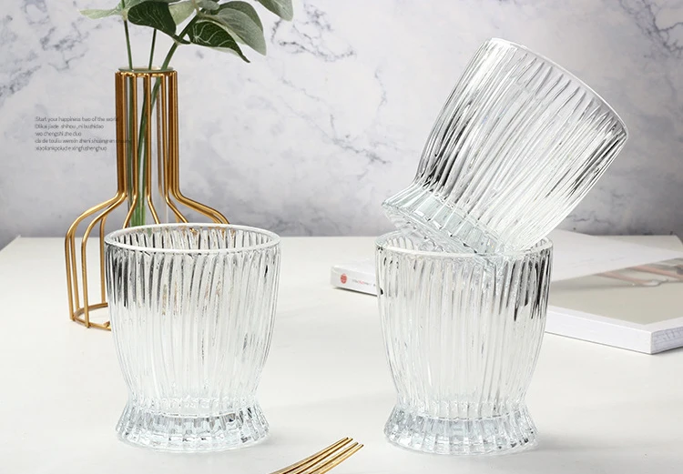Hot Selling Cheap Glass Beer Steins Whiskey Vertical Crystal Glass Cup Personality Milk Water Cup Tumbler