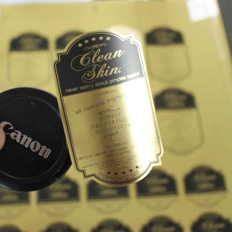 Custom glass bottle label roll, printing adhesive glossy laminated brand label for foods metallized paper for beer label