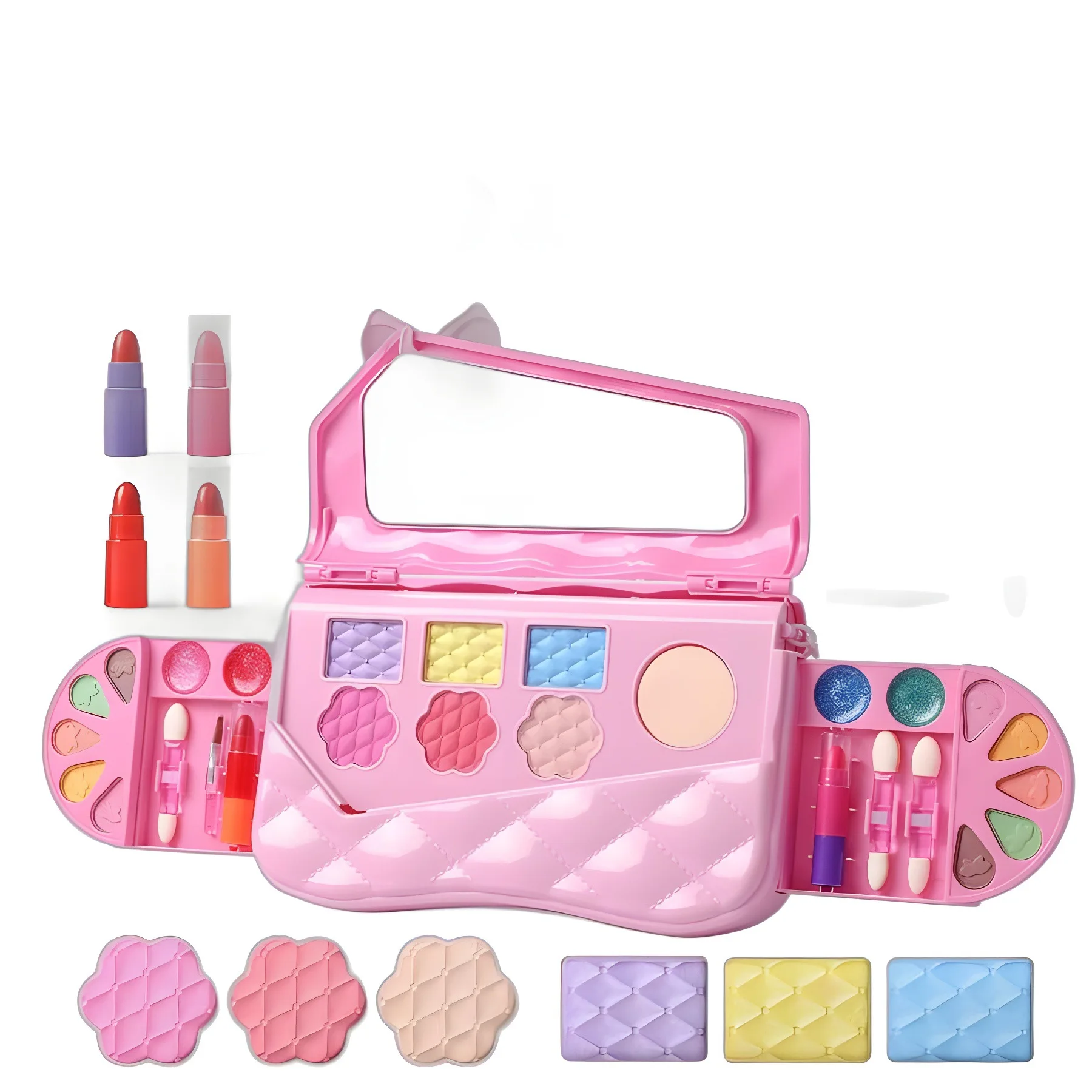 Pretty fashion cosmetics kids set Girl cosmetic case kids DIY make up set maquillaje para ninas make up toys for kids
