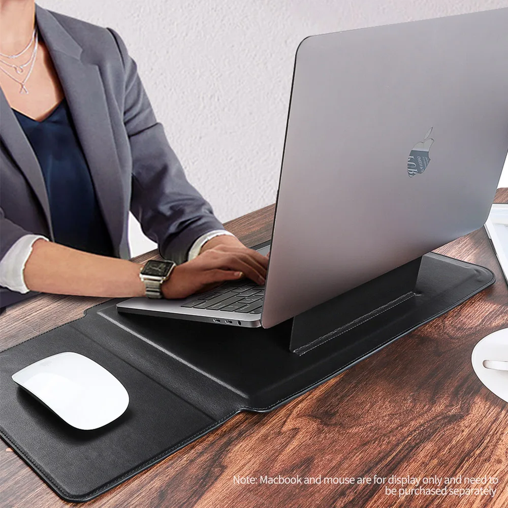 Good Quality Shockproof Laptop Sleeve Case Magnetic Laptop Sleeve Stand Bag Leather 4 in 1 Unisex Laptop Bag