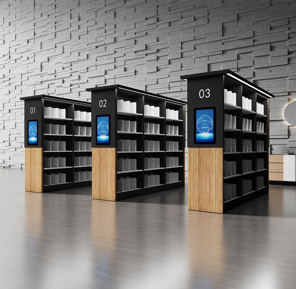 Customized Modern Metal Steel Library Bookcase 5 pcs Adjustable Layers Library Bookshelf Furniture