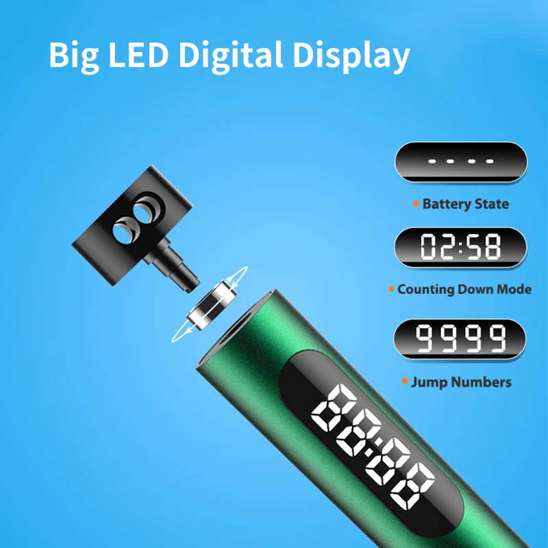 Hot sale custom smart electronic jump rope with free app adjustable pvc cable LED digital display skip rope