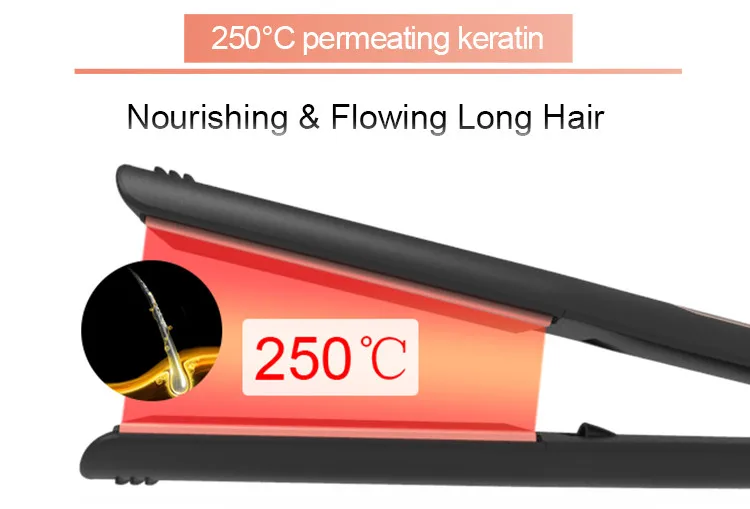 High Temperature Hair Straightener Keratin Repairs Hair  No Burnt Hair Straight And Curly  2 In 1