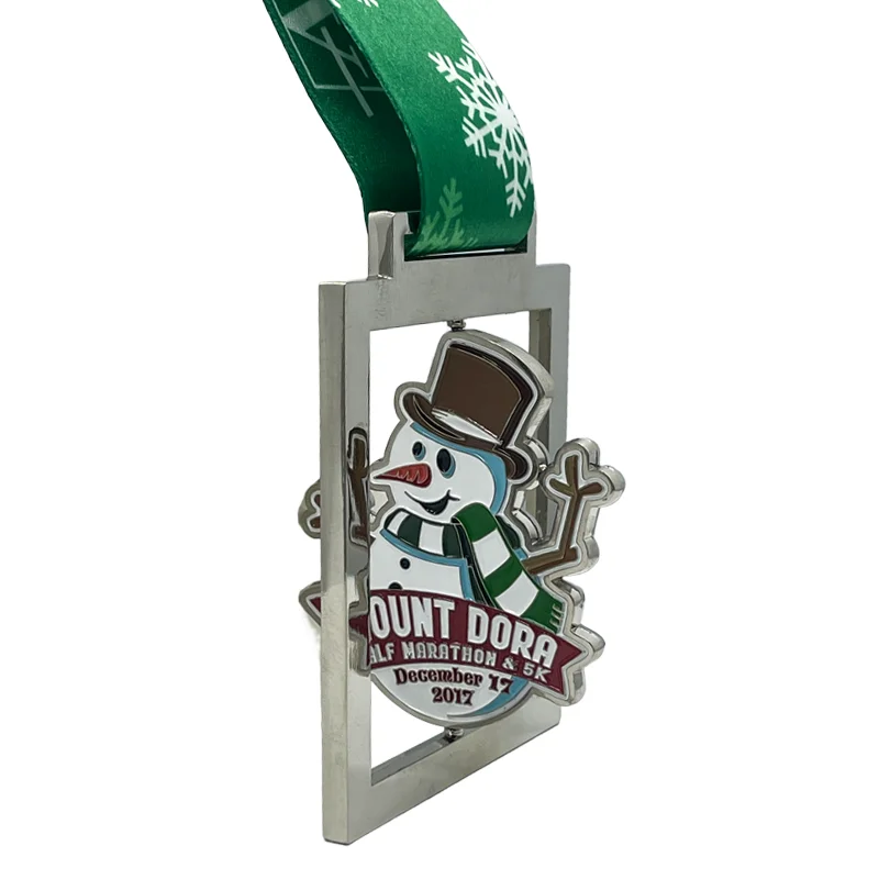 Custom Race Medal Cartoon Cute Pattern Christmas Snowman Medal