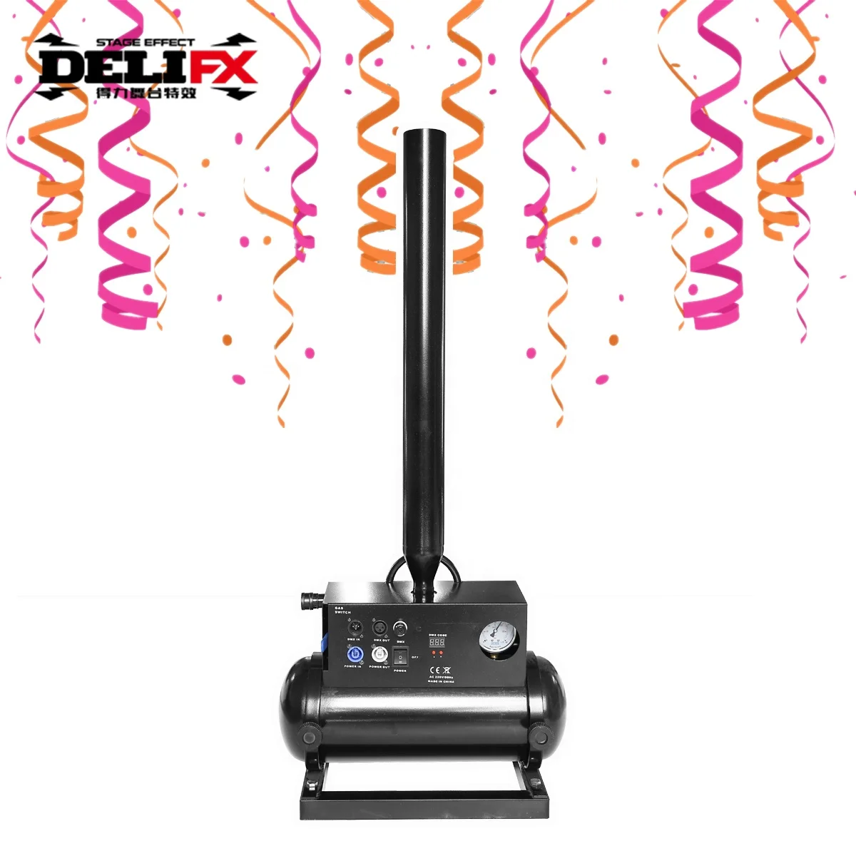 DELIFX flight case packing Confetti Streamer Cannon Machine Launcher good solenoid valve DMX CO2 Blaster Confetti Machine