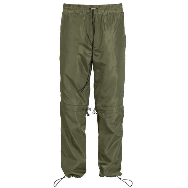 Custom Men Black Drawstring Waist Nylon Pants  Wholesale 100% Nylon Jogger Relax Fit Cargo Pants