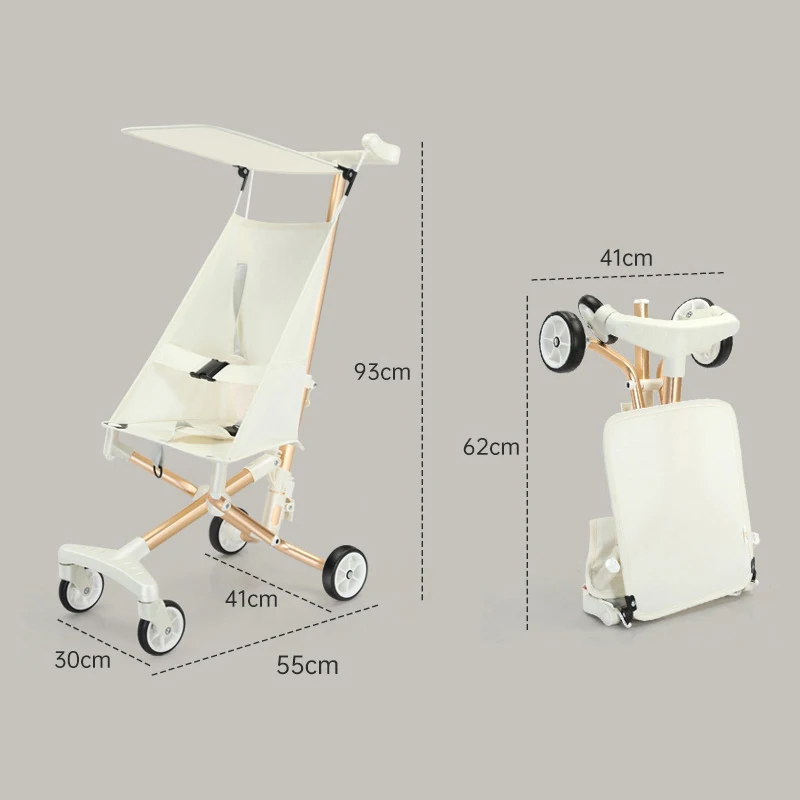 Lightweight Baby Carriage Stroller with Adjustable Canopy Comfortable for Baby