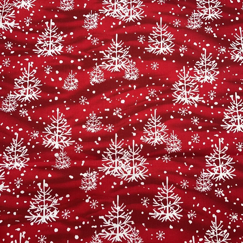 Hot Selling Beautiful Customized Snowflake Printing New Year Design Cotton Fabric