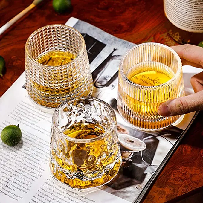 Samyo Thick Weighted Bottom Rocks Glasses Old Fashioned Glasses Whiskey Glasses for Drinking Bourbon Cocktails Rum